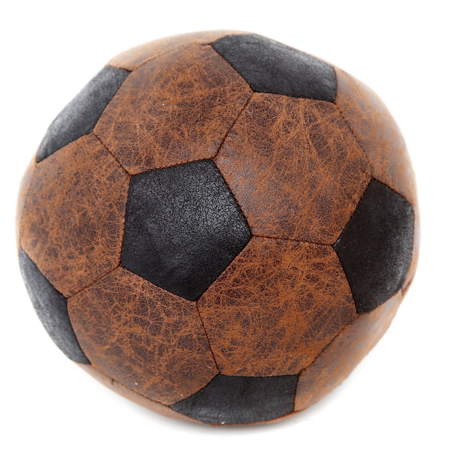 Distressed Leather Look Brown Black Football Style Novelty Decorative Doorstop