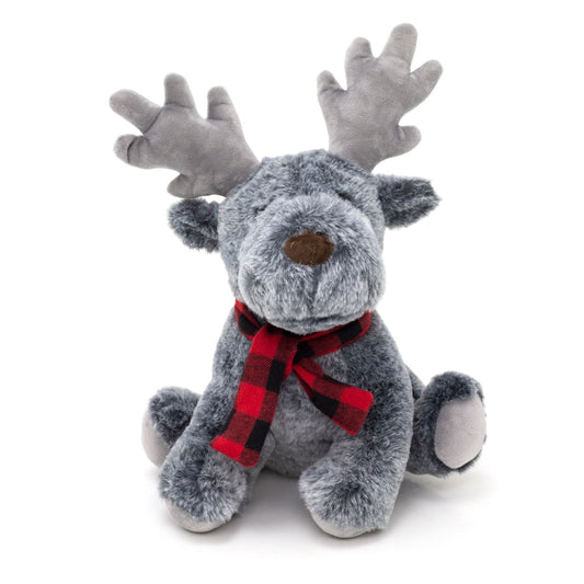 Alfie Reindeer Doorstop | Christmas Door Stop with Antlers & Checkered Scarf