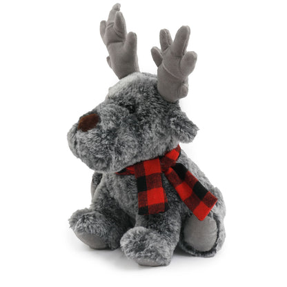 Alfie Reindeer Doorstop | Christmas Door Stop with Antlers & Checkered Scarf