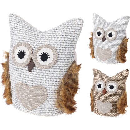 Fabric Barn Owl Doorstop | Decorative Novelty Bird Door Stop - 23cm