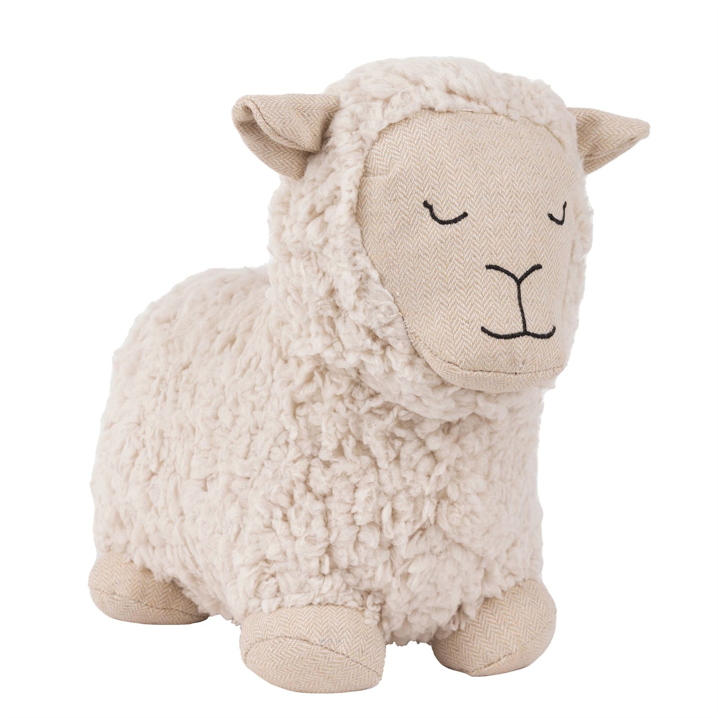 Sam Sheep Doorstop | Boucle Fleece Animal Door Stop Shearling Sheep Door Stopper