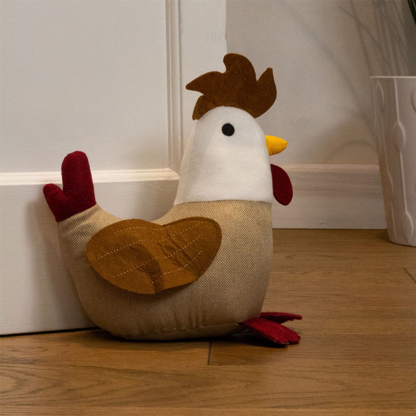 Charlie Cockerel Doorstop | Fabric Chicken Rooster Decorative Door Stop - 22cm