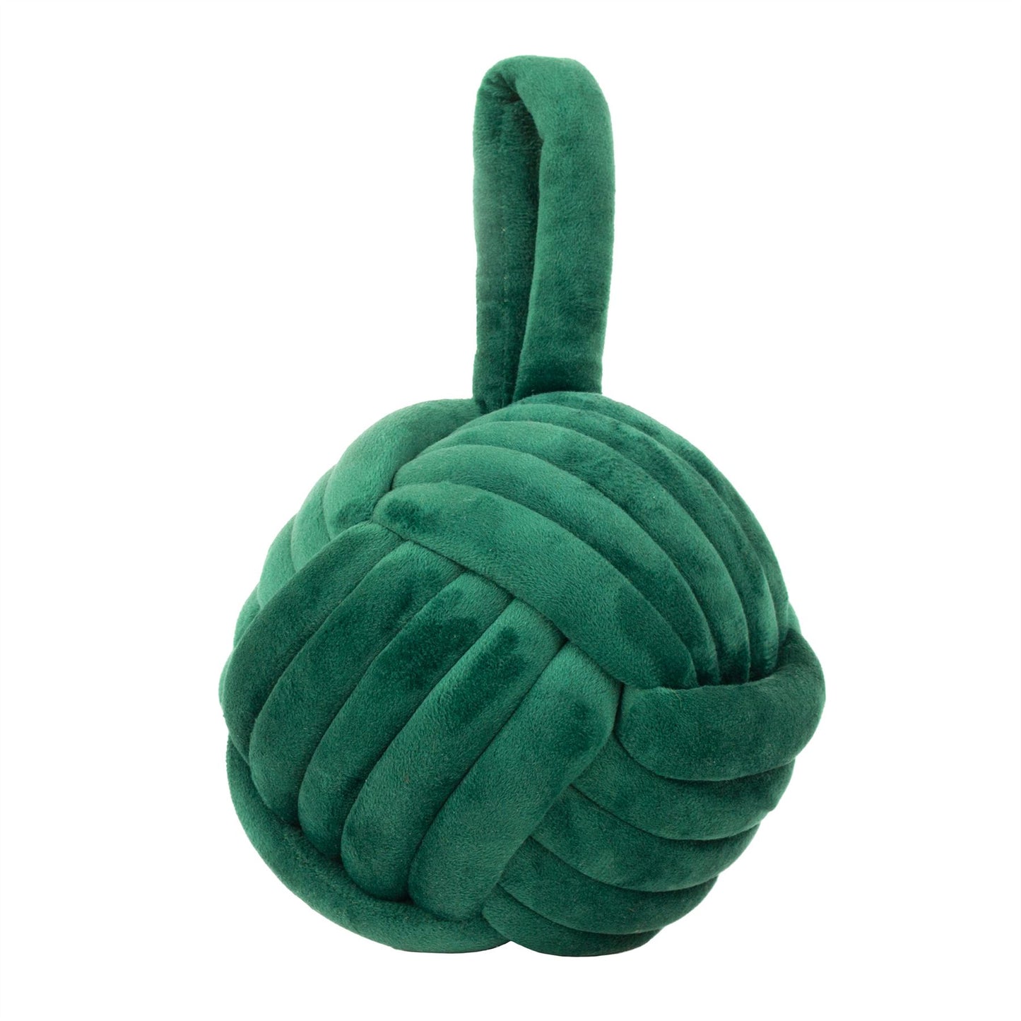 Green Fabric Nautical Knot Doorstop | Coastal Monkey's Fist Door Stop - 14cm