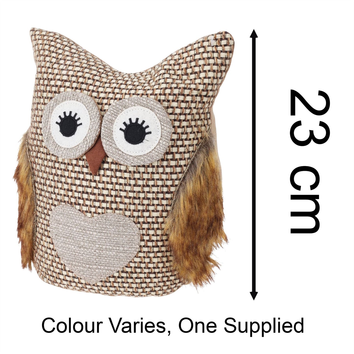 Fabric Barn Owl Doorstop | Decorative Novelty Bird Door Stop - 23cm