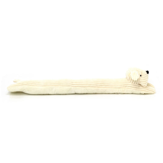 Cream Dog Draught Excluder | Ribbed Corduroy Fabric Dog Door Draft Excluder 85cm