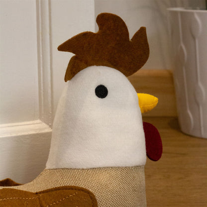 Charlie Cockerel Doorstop | Fabric Chicken Rooster Decorative Door Stop - 22cm