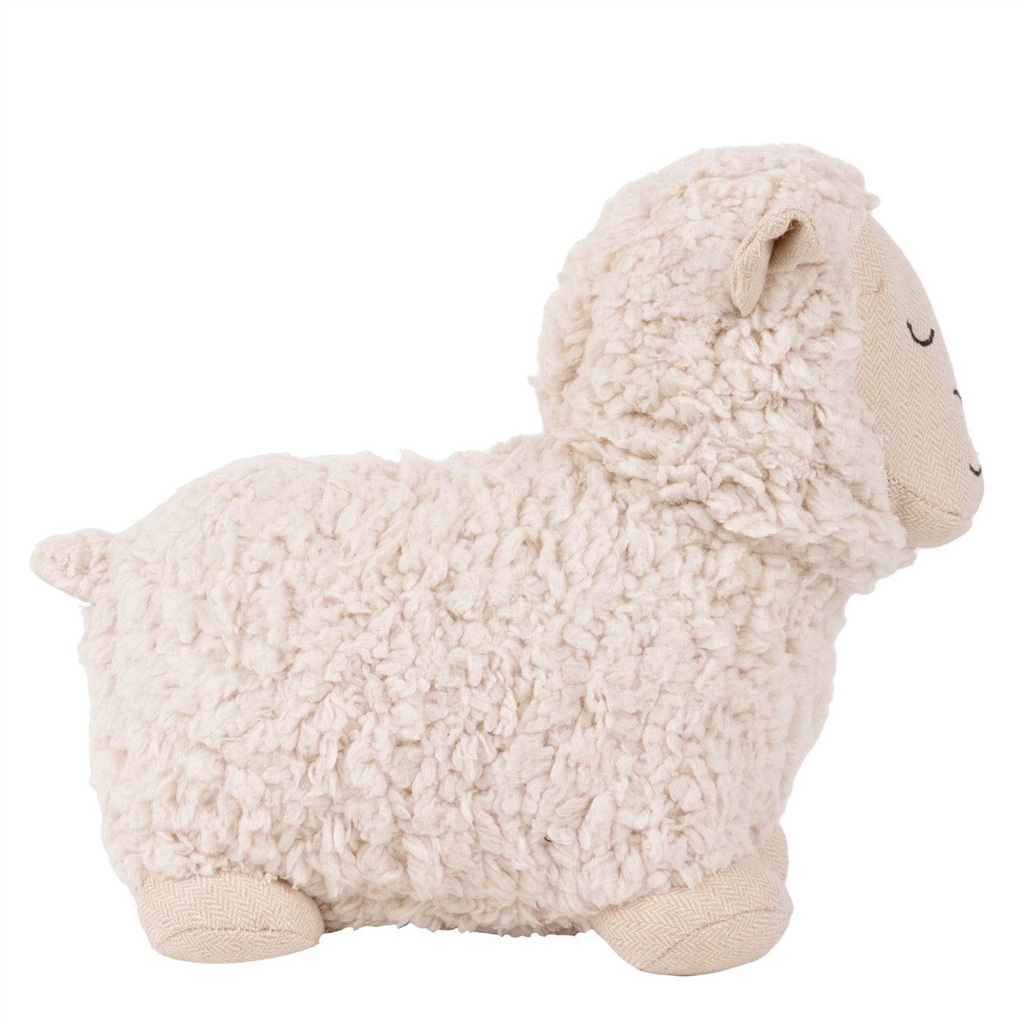 Sam Sheep Doorstop | Boucle Fleece Animal Door Stop Shearling Sheep Door Stopper