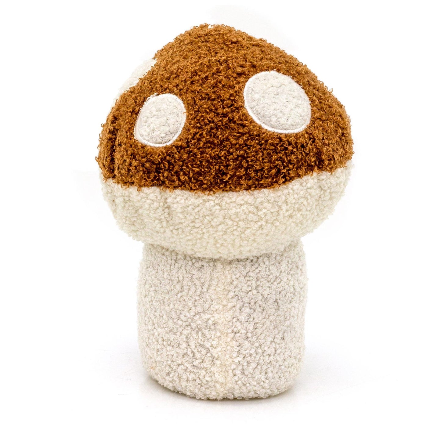 Boucle Mushroom Doorstop | Decorative Fabric Toadstool Shaped Door Stop - 22cm