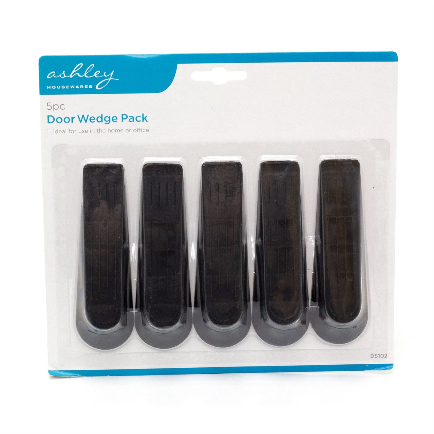 Pack of 5 Black Doorstop Wedges | Traditional Door Wedges 5 Door Stopper Wedges