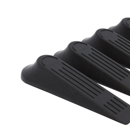 Pack of 5 Black Doorstop Wedges | Traditional Door Wedges 5 Door Stopper Wedges