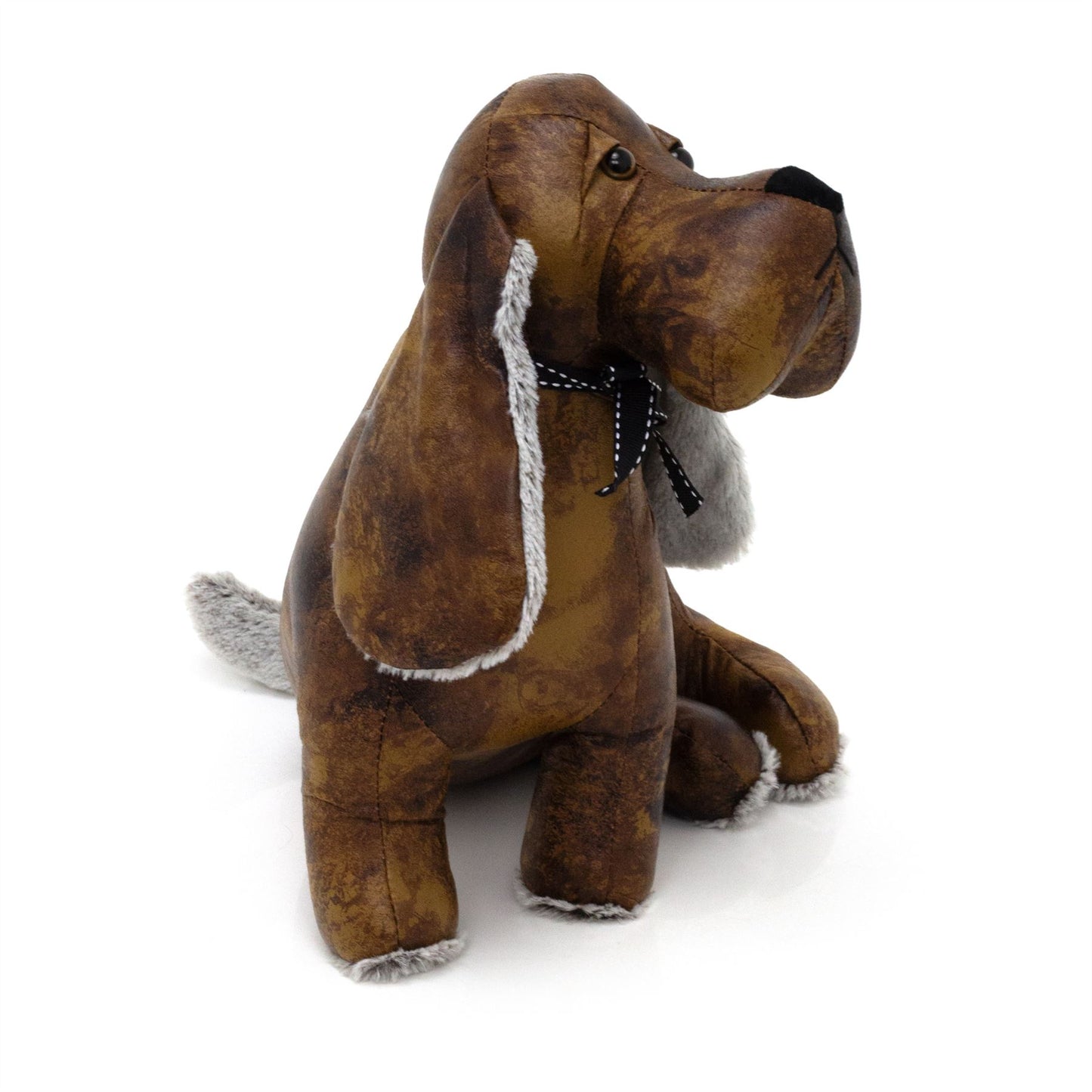 Roscoe Basset Hound Doorstop | Faux Leather Dog Shaped Animal Door Stop - 32cm