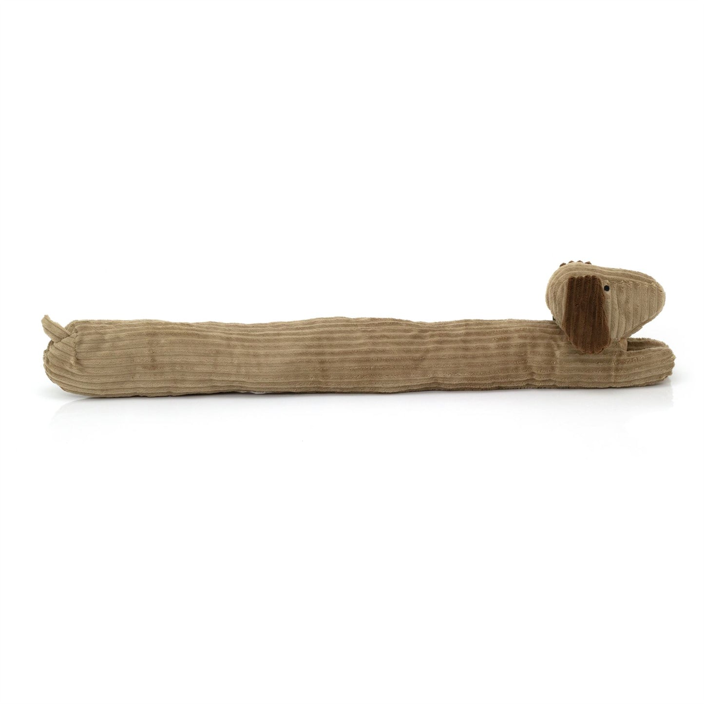 Brown Dog Draught Excluder | Ribbed Corduroy Fabric Dog Door Draft Excluder 85cm