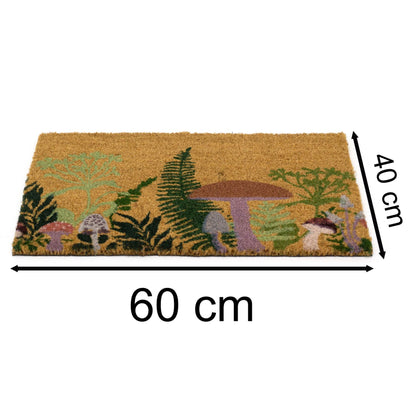 Mushroom Doormat | Toadstool Welcome Mat Non-slip PVC Coir Doormat - 60x40cm