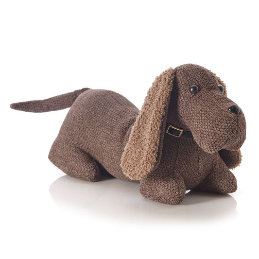 Max the Boucle Long Eared Dog Doorstop | Novelty Decor Fabric Animal Door Stop