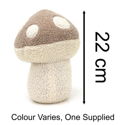 Boucle Mushroom Doorstop | Decorative Fabric Toadstool Shaped Door Stop - 22cm