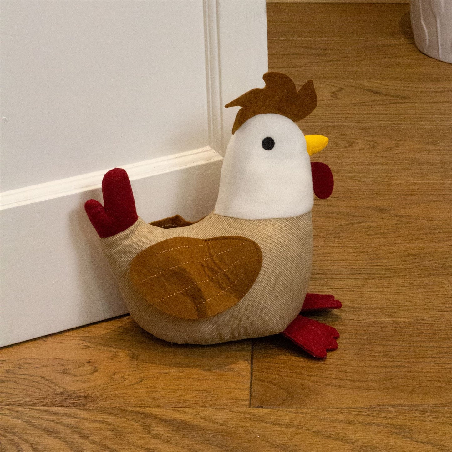 Charlie Cockerel Doorstop | Fabric Chicken Rooster Decorative Door Stop - 22cm