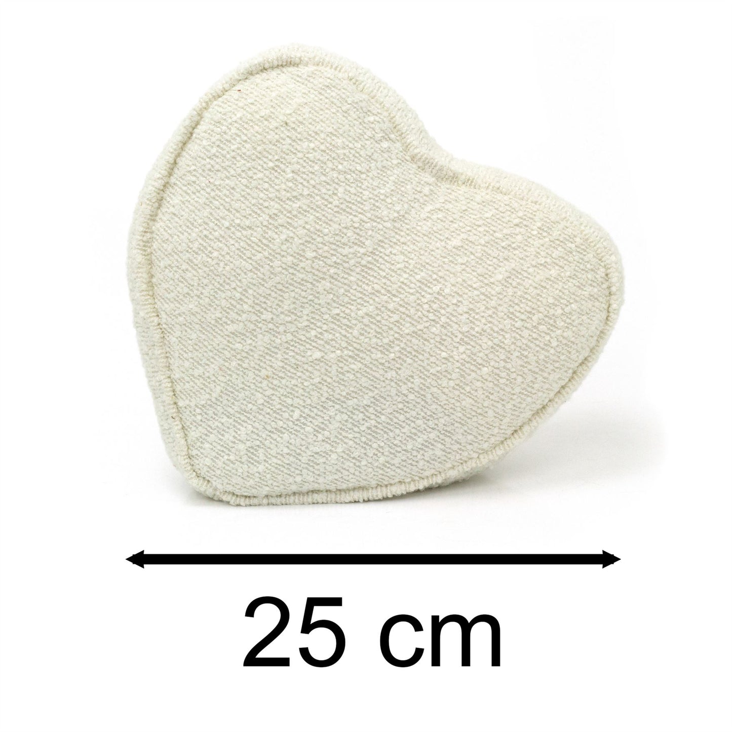 Boucle Love Heart Doorstop | Decorative Fabric Heart Shaped Door Stop - 25cm