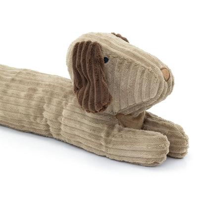 Brown Dog Draught Excluder | Ribbed Corduroy Fabric Dog Door Draft Excluder 85cm