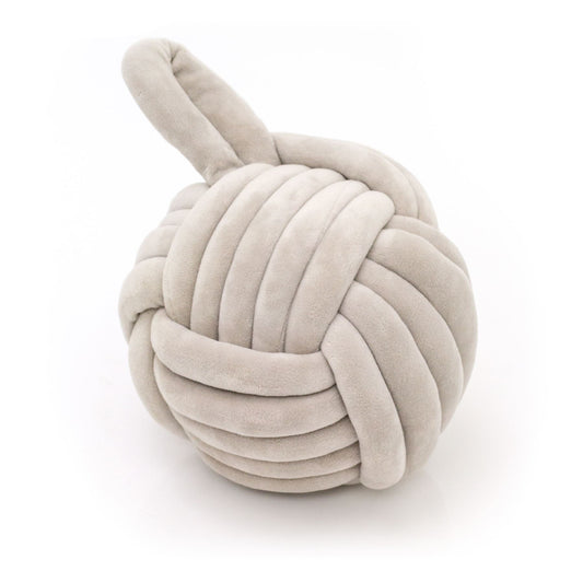 Grey Fabric Nautical Monkey Fist Knot Door Stop | Rope Design Knot Doorstop