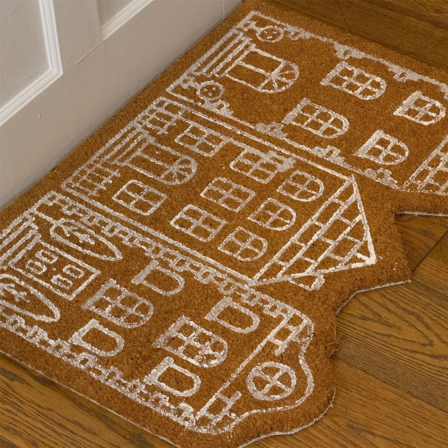 House Shaped Doormat | Welcome Door Mat Non-slip PVC Coir Doormat - 70x50cm