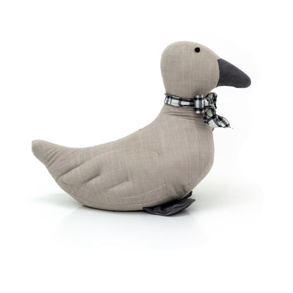 Adorable Duck Doorstop | Fabric Duck Shaped Door Stop with Gingham Bow - 24cm