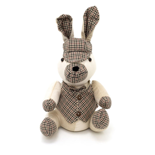 Montgomery Rabbit Tweed Fabric Doorstop | Hare-Shaped Animal Door Stop- 30cm