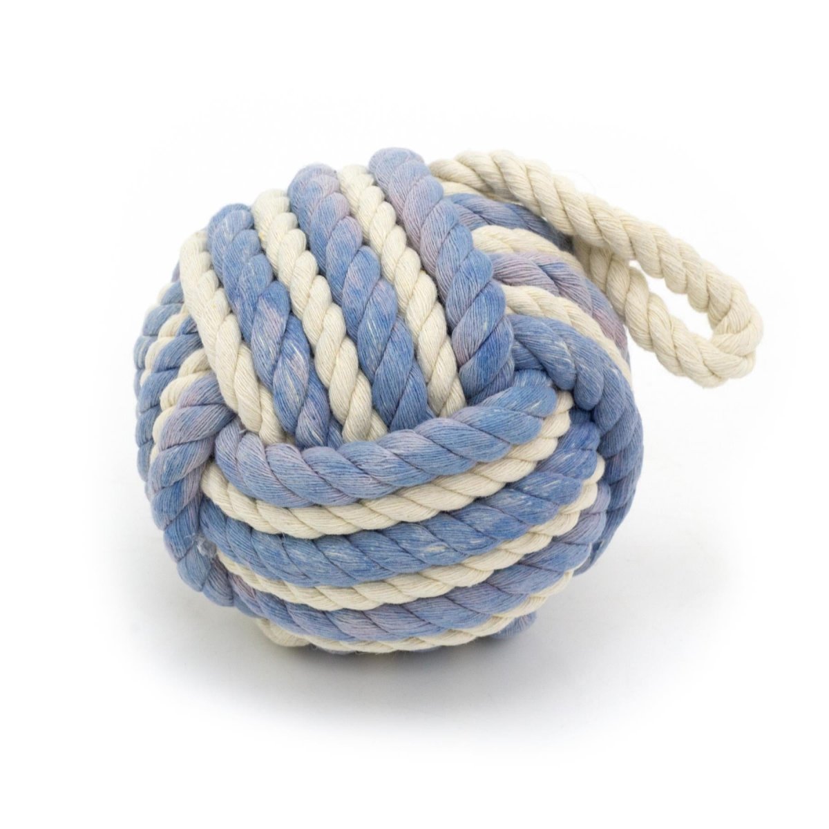 Distressed Blue Rope Doorstop | Two - Tone Nautical Rope Knot Door Stop - 12cm - Doorstop