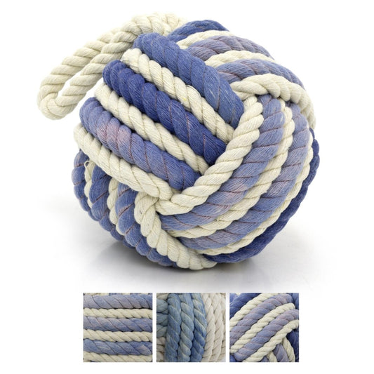 Distressed Blue Rope Doorstop | Two - Tone Nautical Rope Knot Door Stop - 12cm - Doorstop