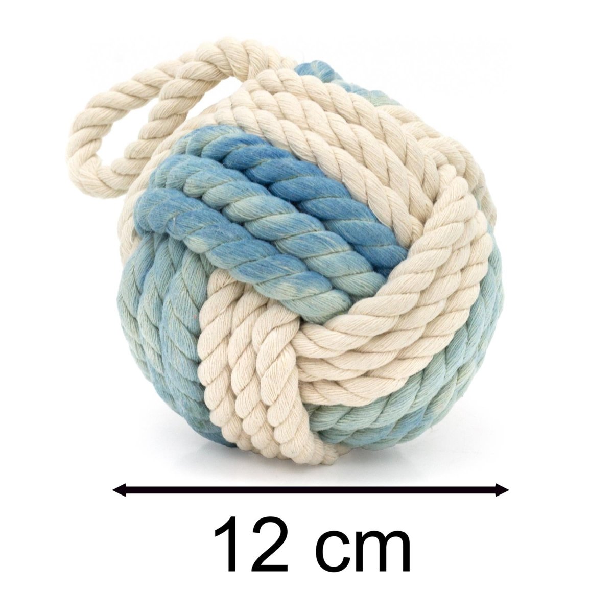 Distressed Blue Rope Doorstop | Two - Tone Nautical Rope Knot Door Stop - 12cm - Doorstop