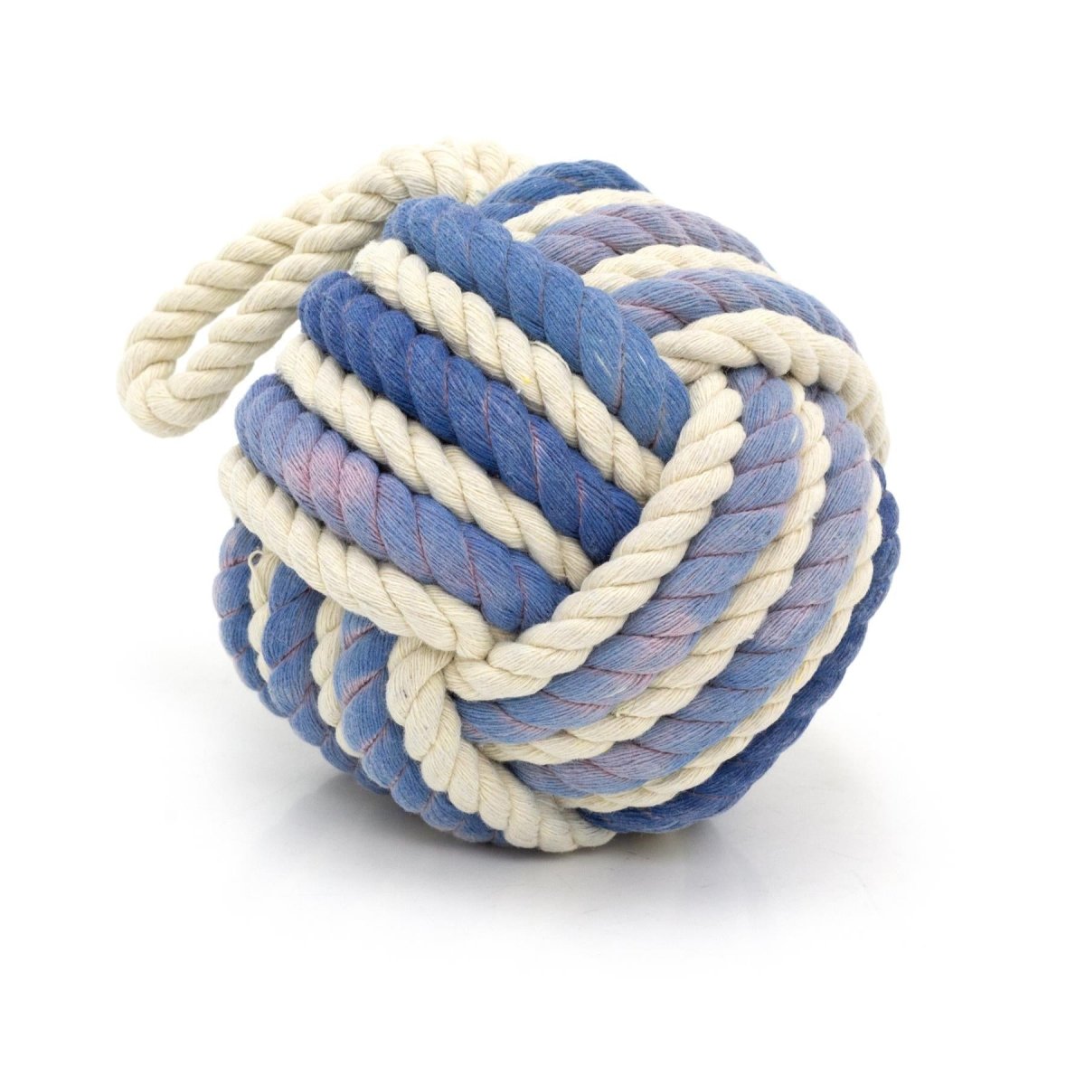 Distressed Blue Rope Doorstop | Two - Tone Nautical Rope Knot Door Stop - 12cm - Doorstop