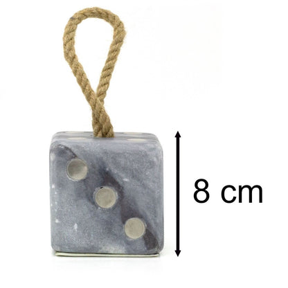 Grey Marble Dice Doorstop | Chunky Cube Indoor Weighted Dice Door Stop - 1.5kg - Doorstop