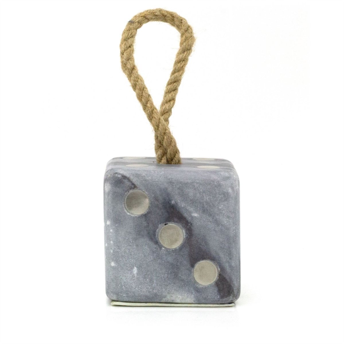 Grey Marble Dice Doorstop | Chunky Cube Indoor Weighted Dice Door Stop - 1.5kg - Doorstop