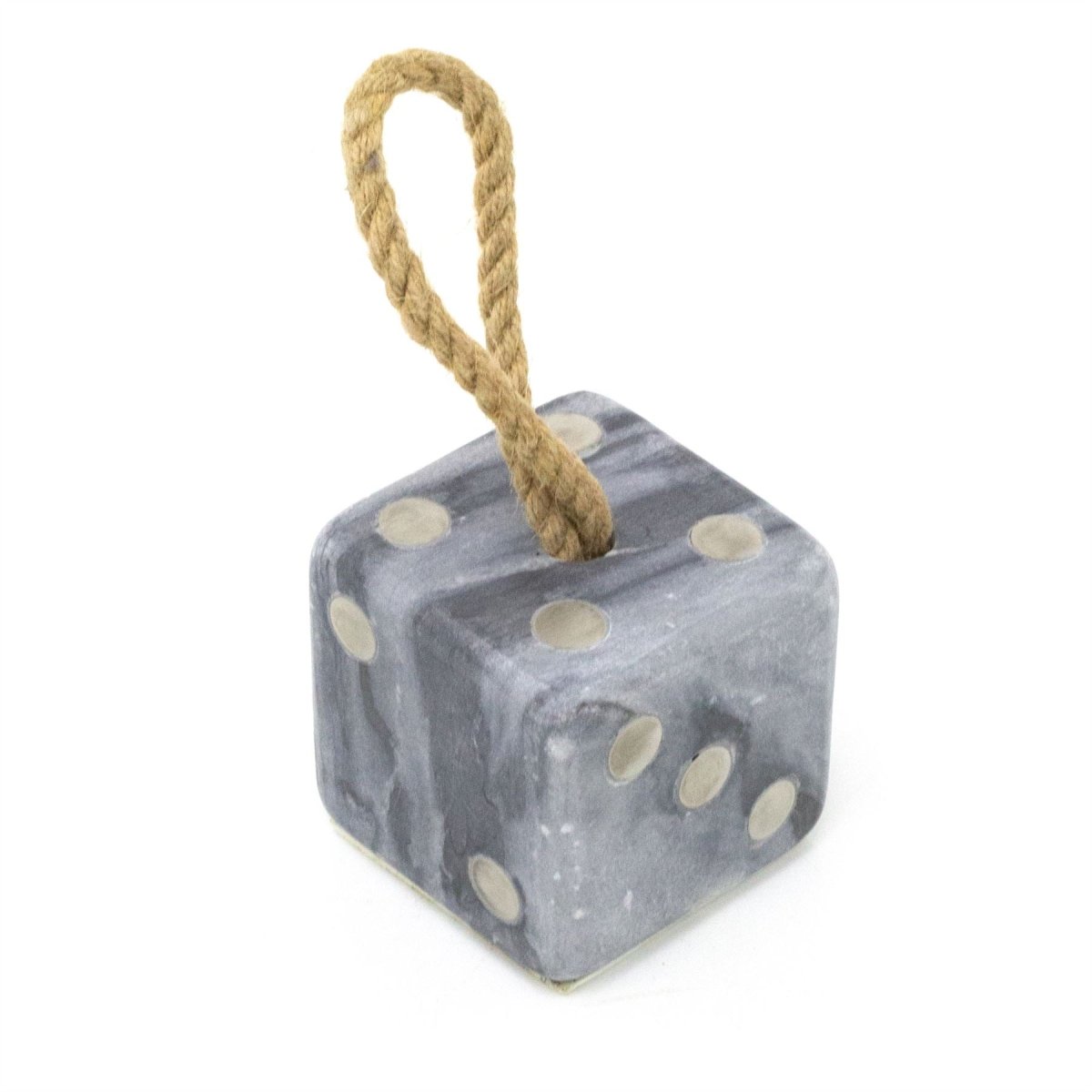 Grey Marble Dice Doorstop | Chunky Cube Indoor Weighted Dice Door Stop - 1.5kg - Doorstop