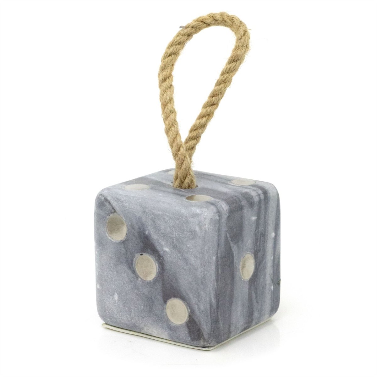 Grey Marble Dice Doorstop | Chunky Cube Indoor Weighted Dice Door Stop - 1.5kg - Doorstop