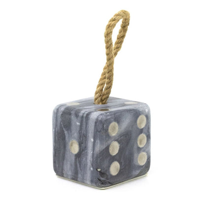 Grey Marble Dice Doorstop | Chunky Cube Indoor Weighted Dice Door Stop - 1.5kg - Doorstop