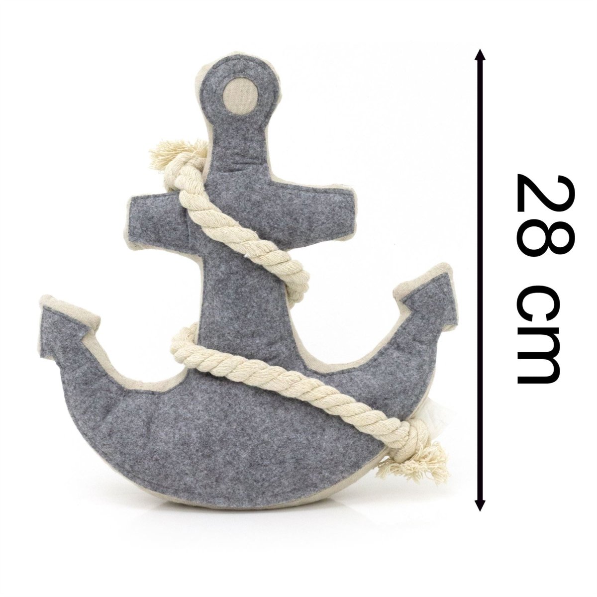 Nautical Anchor Doorstop | Grey Fabric Ship Anchor Shaped Door Stop - 29cm - Doorstop