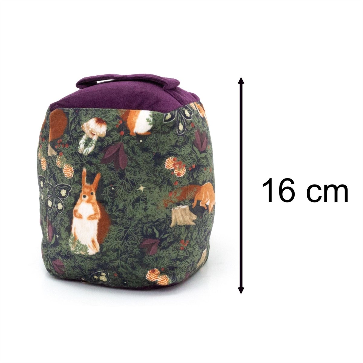 Pineberry Forest Velvet Doorstop | Woodland Squirrel Door Stop with Handle 18cm - Doorstop