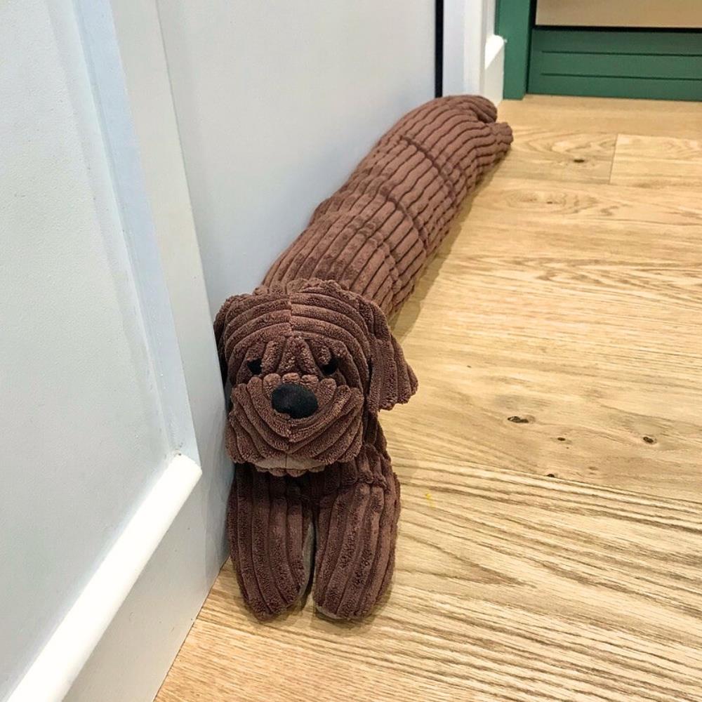 Take Me Home Ribbed Fabric Dog Draught Excluder ~ Chocolate - Draught Excluder