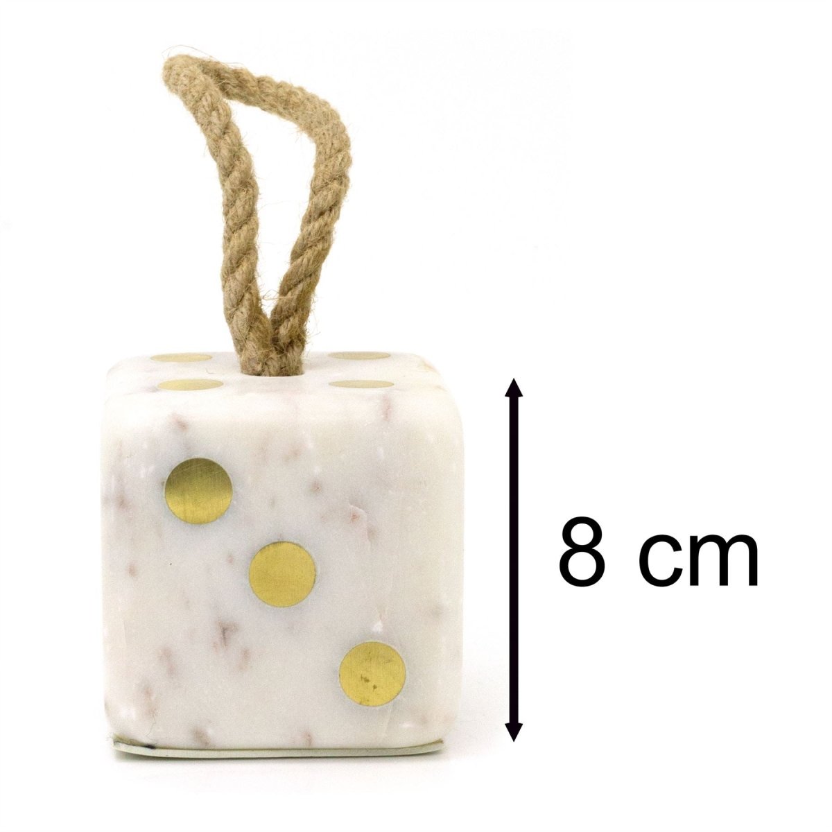 White Marble Dice Doorstop | Chunky Cube Indoor Weighted Dice Door Stop - 1.5kg - Doorstop