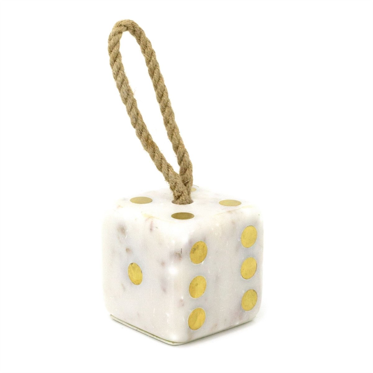 White Marble Dice Doorstop | Chunky Cube Indoor Weighted Dice Door Stop - 1.5kg - Doorstop